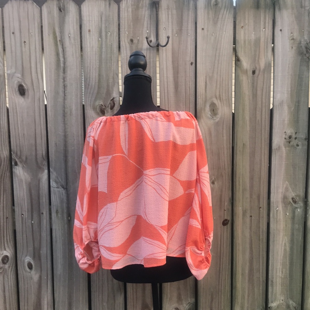 A New Day - Peach Floral Top - Size Small